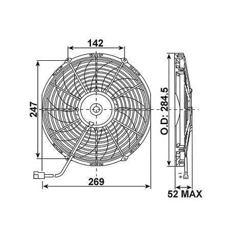 ΒΕΝΤΙΛΑΤΕΡ 12V 7,6Α 28CM VA11-AP7/C-57S  ΩΘΗΣΕΩΣ SPAL