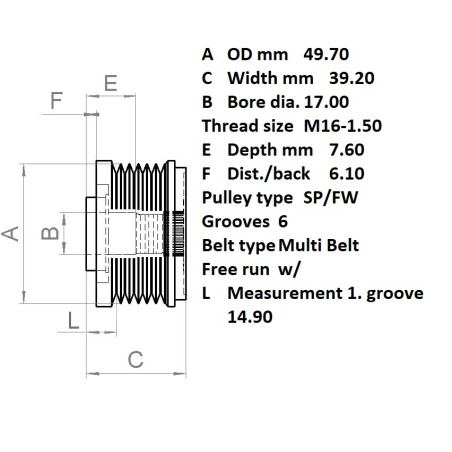 ΤΡΟΧΑΛΙΑ ALTERNATOR BOSCH  0123320051BY INA