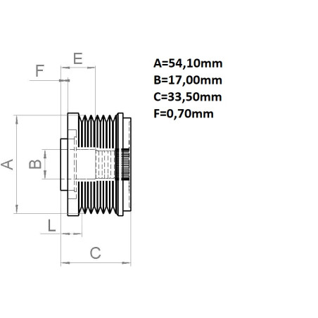 ΤΡΟΧΑΛΙΑ ALTERNATOR 0124615002 BOSCH