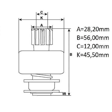 ΓΡΑΝΑΖΙ  ΜΙΖΑΣ 8ΔΟΝΤΙΑ VALEO-MITSUBISHI-KIA BY AS-PL