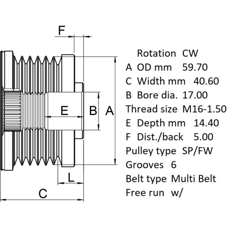ΤΡΟΧΑΛΙΑ ALTERNATOR OPEL ORIGINAL INA