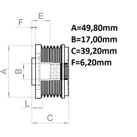 ΤΡΟΧΑΛΙΑ ALTERNATOR  SPRINTER - VITO 3.3557.1 INA ORIGINAL