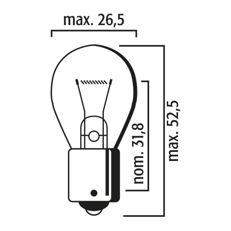 ΛΑΜΠΑ 12V  21W ΛΟΞΗ ΑΚΙΔΑ BAU15s Amber FLOSSER