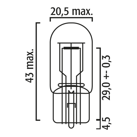 ΛΑΜΠΑ 12V 21/5W Amber T20 FLOSSER