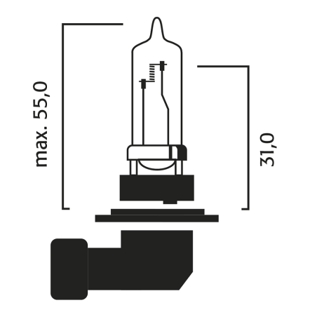 ΛΑΜΠΑ HB3 12V 60W P20d FLOSSER
