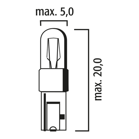 ΛΑΜΠΑ-ΝΤΟΥΙ 12V 0,5W  W2X4,6d FLOSSER