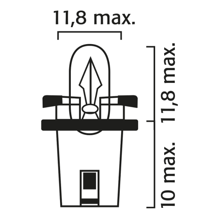 ΛΑΜΠΑ ΝΤΟΥΙ 12V 1,2W B8,7d FLOSSER