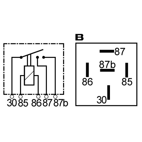 RELAY 12V 5PIN. 2X20Amp. 87b RDP/5-12 Normally Closed
