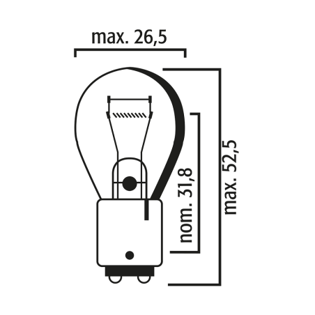 ΛΑΜΠΑ 24V 21/4W ΛΟΞΗ ΑΚΙΔΑ BAZ15dD FLOSSER