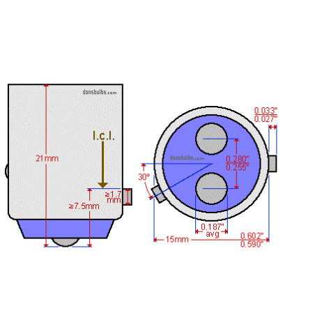 ΛΑΜΠΑ 24V 21/4W ΛΟΞΗ ΑΚΙΔΑ BAZ15dD FLOSSER