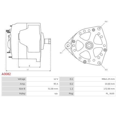 ALTERNATOR 14V 95A JOHN DEER