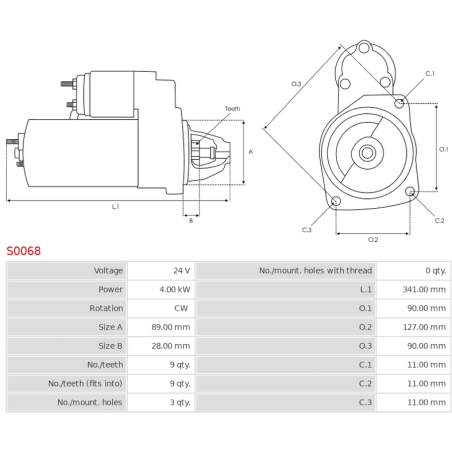 ΜΙΖΑ 24V 4KW DEUTZ - IVECO - CASE ΒΥ AS-PL
