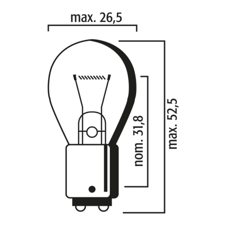 ΛΑΜΠΑ 12V 21W BA15d ΔΙΠΟΛIKH ΜΟΝΟΦΩΤΗ 6674 FLOSSER