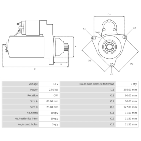ΜΙΖΑ 12V CATERPILLAR 2,5KW CARGO