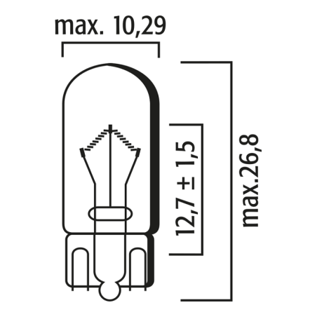 ΛΑΜΠΑ ΠΥΡΑΚΤΩΣΗΣ12V 3W  T10 FLOSER