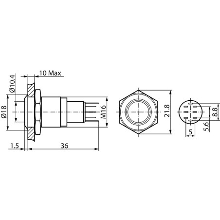 ΔΙΑΚΟΠΤΗΣ ΜΠΟΥΤΟΝ ON-OFF LED RED ΣΤΕΓΑΝΟΣ