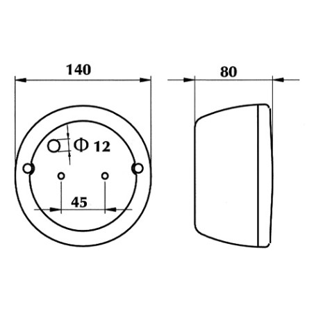 ΦΑΝΟΣ ΟΠΙΣΘΙΟΣ ΤΡΙΦΩΤΟΣ DASTERI  8080/18