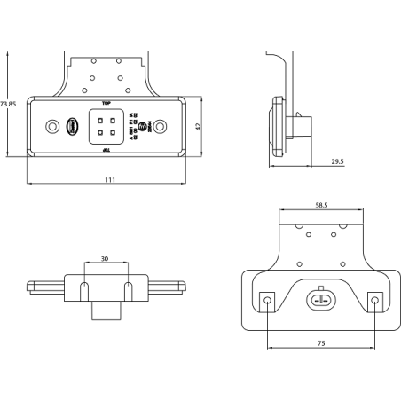 ΦΑΝΟΣ ΟΓΚΟΥ LED 24V  ΚΡΕΜΑΣΤΟΣ DASTERI