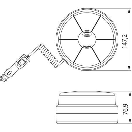 ΦΑΡΟΣ  LED ΜΑΓΝΗΤΙΚΟΣ ΠΟΡΤΟΚΑΛΙ 10V-30V DASTERI