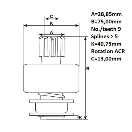 ΓΡΑΝΑΖΙ ΜΙΖΑΣ 128000-7480 DENSO BY CARGO