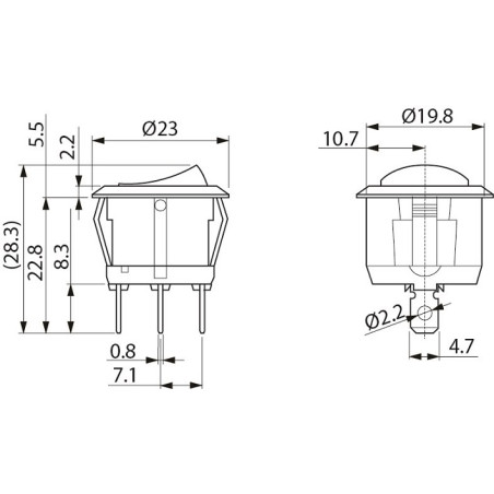 ΔΙΑΚΟΠΤΗΣ ΠΛΗΚΤΡΟ ON-OFF 24V  0.C181609